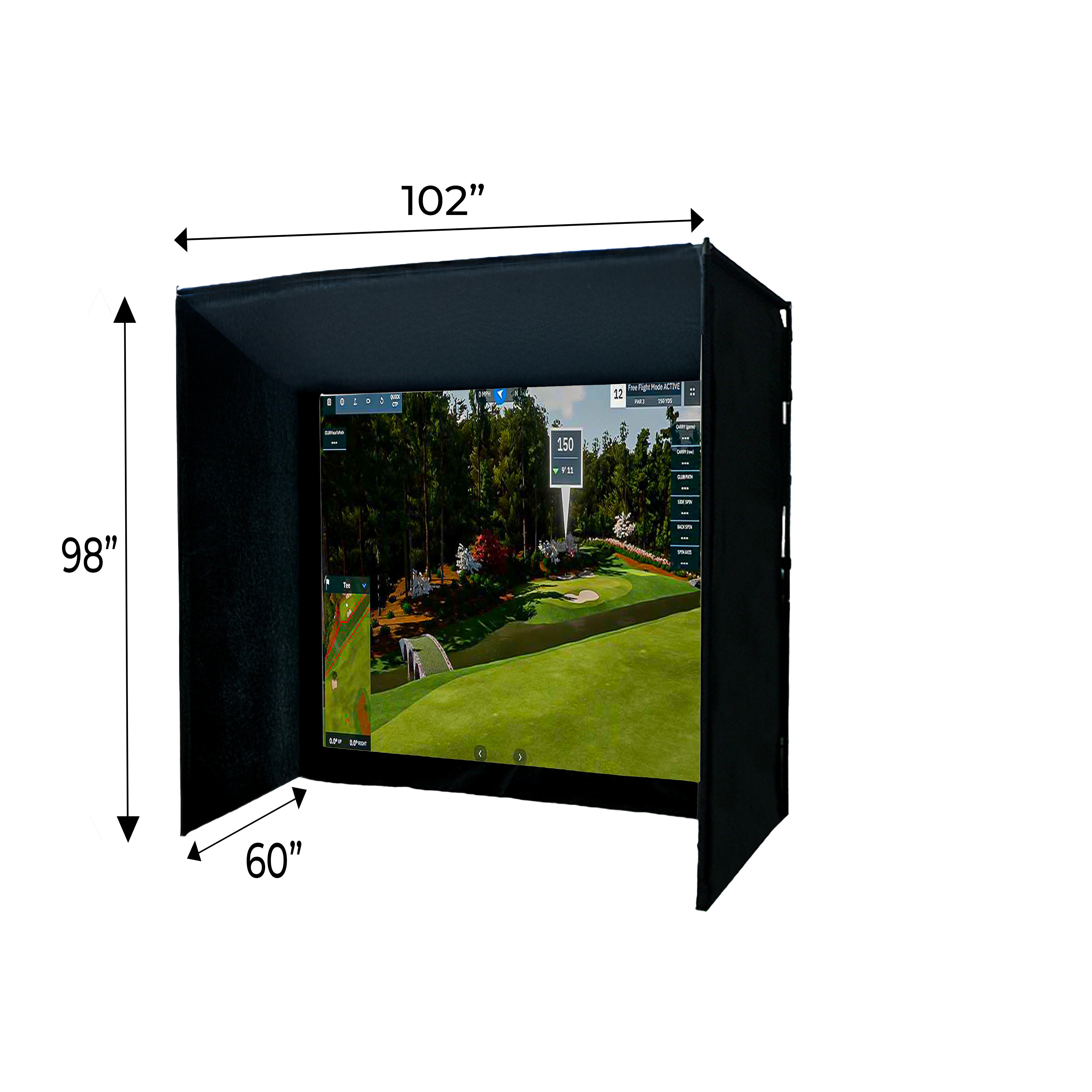 Par 8 Compact Golf Simulator Enclosure by Elite Sim Golf
