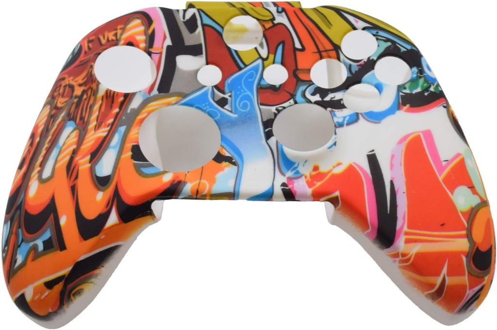 Silicone Gel Cover Skin Protector Kits Compatible with Xbox One/Xbox One S/Xbox One X Controller Video Games(1 X Gel Cover with 8 X Thumb Grip Caps)(White Octopus)