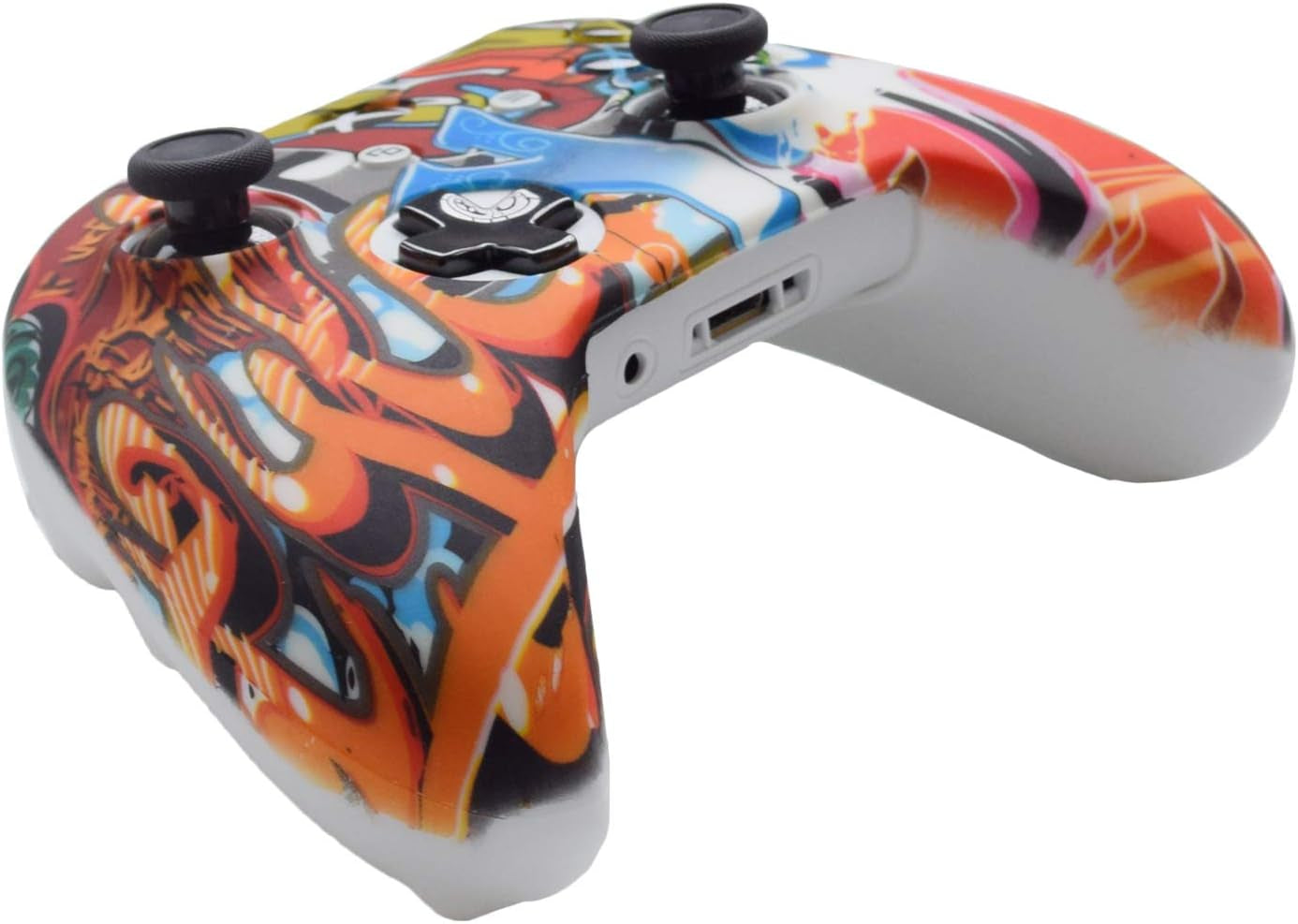 Silicone Gel Cover Skin Protector Kits Compatible with Xbox One/Xbox One S/Xbox One X Controller Video Games(1 X Gel Cover with 8 X Thumb Grip Caps)(White Octopus)