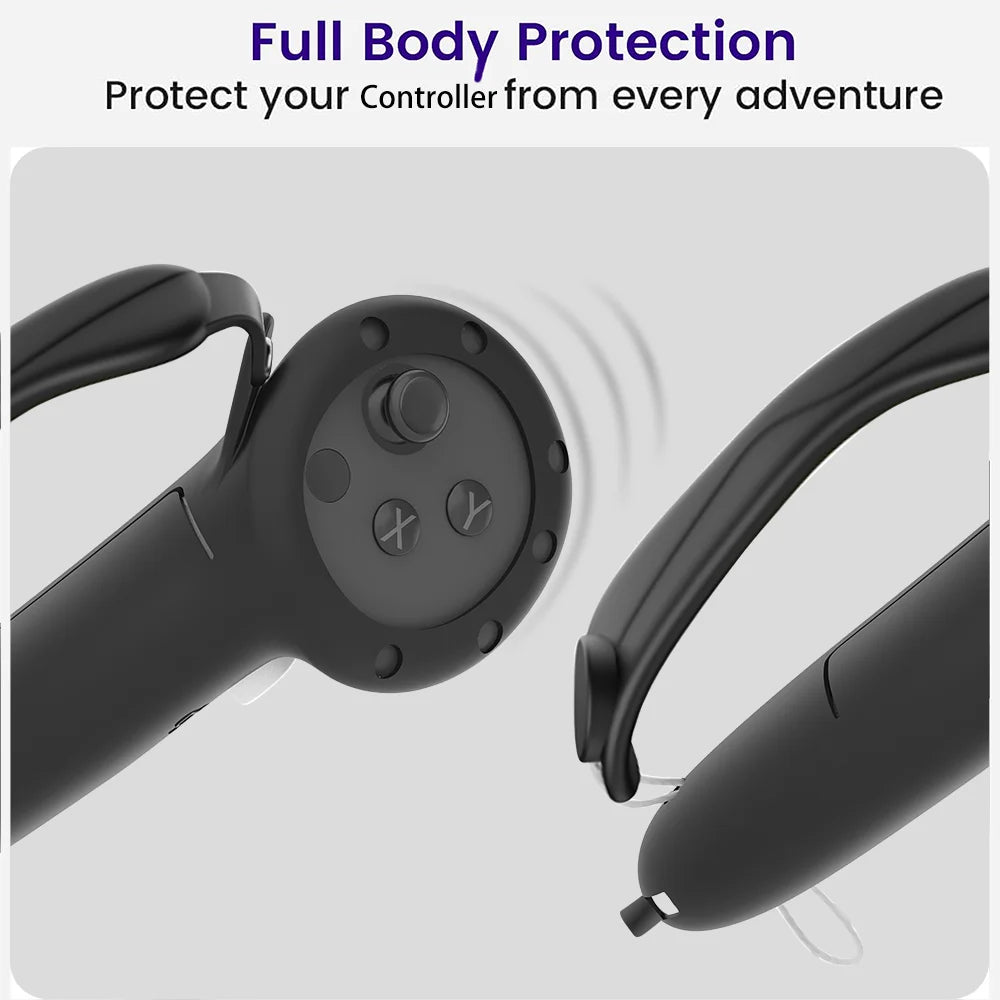 10-In-1 Silicone Protective Cover Set for  VR Controller Grips with Battery Covers, Anti-Slip Accessories for Quest