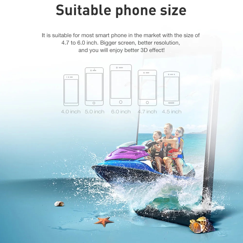 VR Headset 3D Glasses Virtual Reality Headset for VR Games & 3D Movies, Eye Care System for Iphone and Android Smartphones