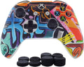 Silicone Gel Cover Skin Protector Kits Compatible with Xbox One/Xbox One S/Xbox One X Controller Video Games(1 X Gel Cover with 8 X Thumb Grip Caps)(White Octopus)