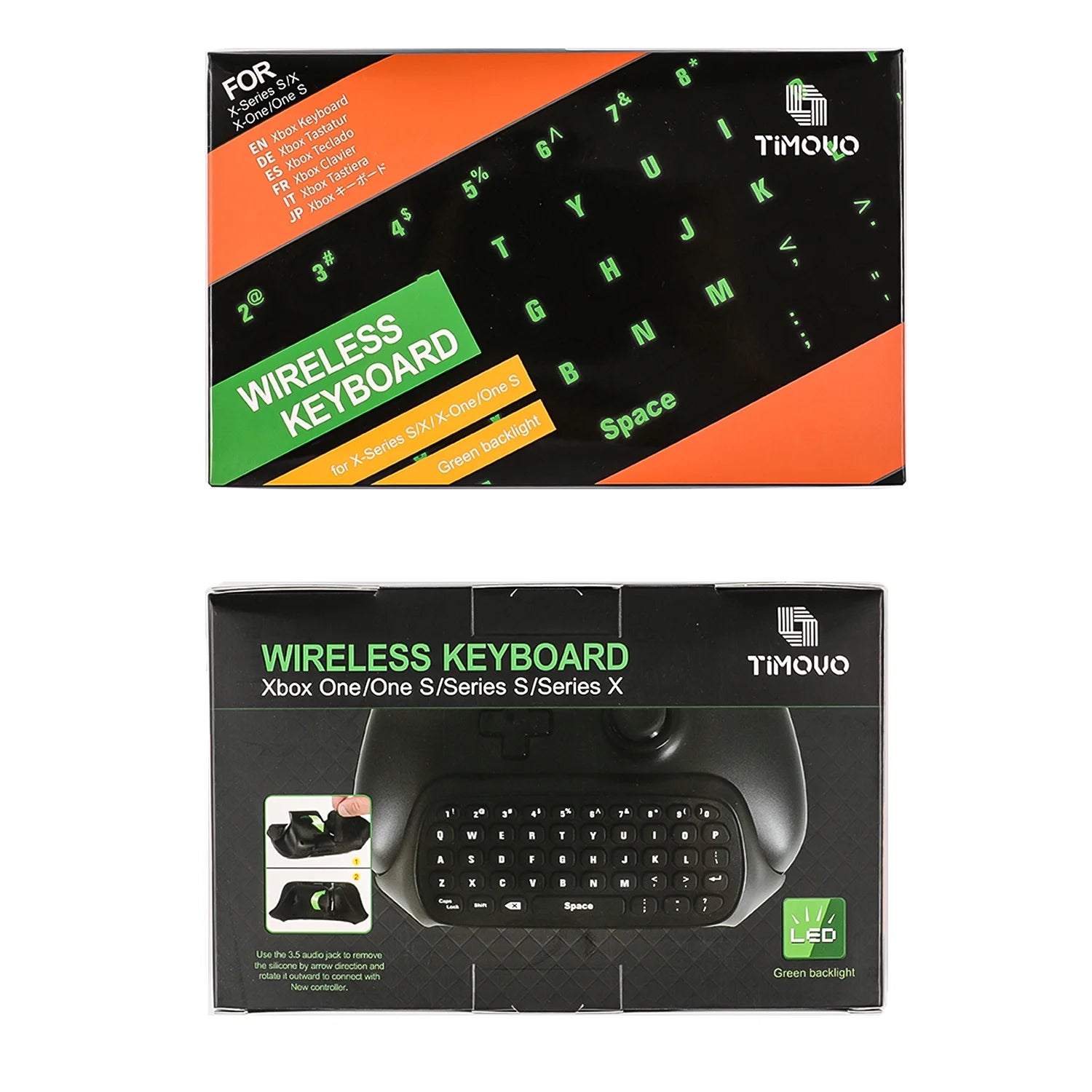 Wireless Keyboard Compatible with Xbox One / Elite, Xbox Series X/S Controller with Headset Audio Jack, 2.4G Receiver Included, Black