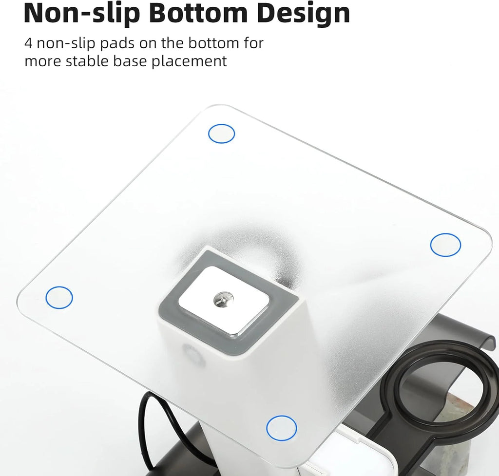 VR Stand Headset Charging Dock for Quest 3S/Quest 3/Quest 2, VR Headset Display Stand and Stable Bracket Storage Base, Bottom RGB LED Light