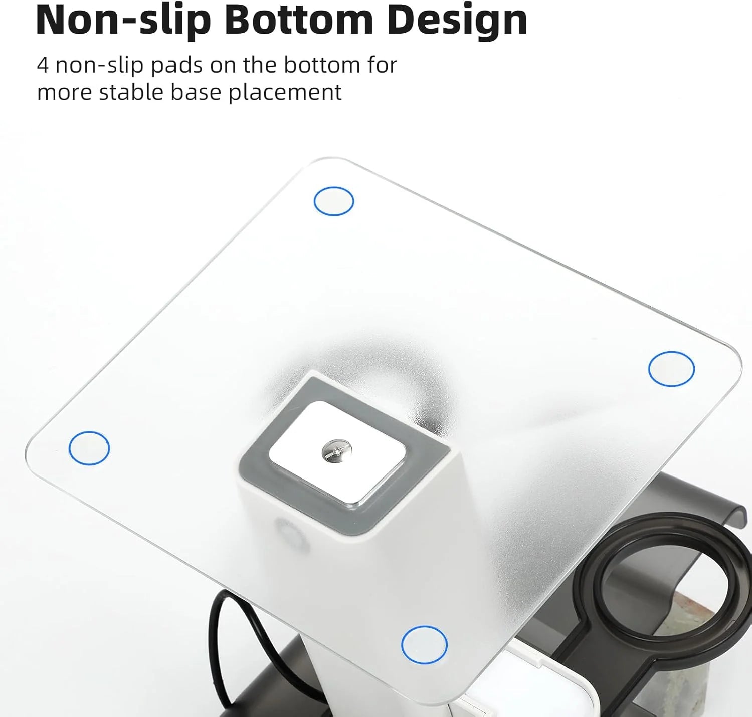 VR Stand Headset Charging Dock for Quest 3S/Quest 3/Quest 2, VR Headset Display Stand and Stable Bracket Storage Base, Bottom RGB LED Light